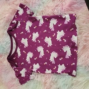 Hanes purple magical cure fluffy unicorn shirt 18-24 months